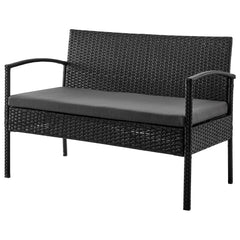 Noli Patio 4-Person Conversation Set with Coffee Table with Grey Cushions - Ornate Home