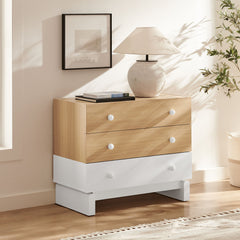 Nolia Oak/White 3-Drawer Color Block Dresser - Ornate Home