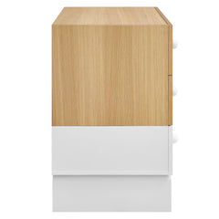 Nolia Oak/White 3-Drawer Color Block Dresser - Ornate Home