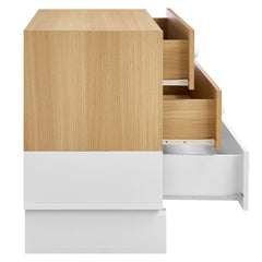 Nolia Oak/White 3-Drawer Color Block Dresser - Ornate Home