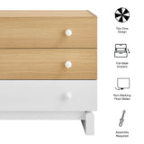 Nolia Oak/White 3-Drawer Color Block Dresser - Ornate Home