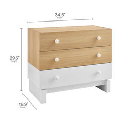 Nolia Oak/White 3-Drawer Color Block Dresser - Ornate Home