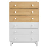Nolia Oak/White 6-Drawer Color Block Dresser Chest - Ornate Home