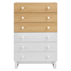 Nolia Oak/White 6-Drawer Color Block Dresser Chest - Ornate Home