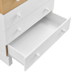 Nolia Oak/White 6-Drawer Color Block Dresser Chest - Ornate Home
