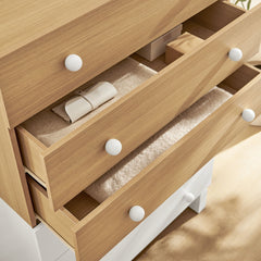 Nolia Oak/White 6-Drawer Color Block Dresser Chest - Ornate Home
