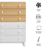Nolia Oak/White 6-Drawer Color Block Dresser Chest - Ornate Home