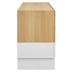 Nolia Oak/White 6-Drawer Color Block Dresser - Ornate Home