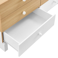 Nolia Oak/White 6-Drawer Color Block Dresser - Ornate Home
