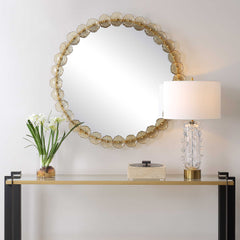 Nolina Gold Round Mirror - Ornate Home