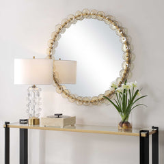 Nolina Gold Round Mirror - Ornate Home