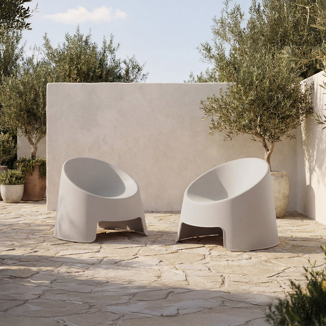 Nolla Light Grey Outdoor Accent Chair (Set of 2) - Ornate Home