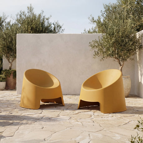 Nolla Yellow Outdoor Accent Chair (Set of 2) - Ornate Home