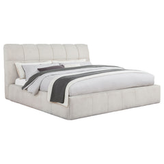 Nollet Cream 48-inch Upholstered California King Platform Bed - Ornate Home