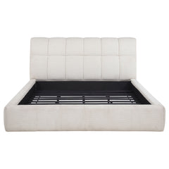 Nollet Cream 48-inch Upholstered California King Platform Bed - Ornate Home