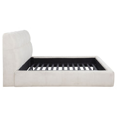 Nollet Cream 48-inch Upholstered California King Platform Bed - Ornate Home
