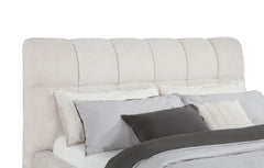 Nollet Cream 48-inch Upholstered California King Platform Bed - Ornate Home