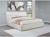 Nollet Cream 48-inch Upholstered Eastern King Platform Bed - Ornate Home