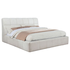 Nollet Cream 48-inch Upholstered Eastern King Platform Bed - Ornate Home