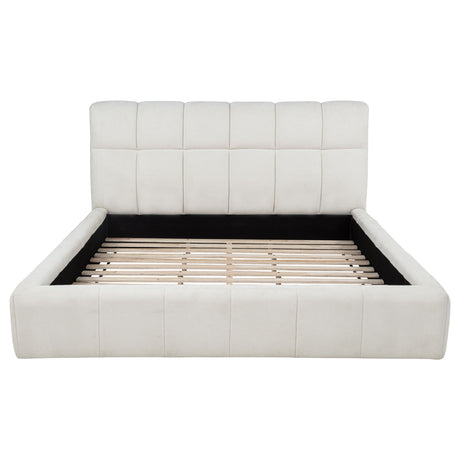 Nollet Cream 48-inch Upholstered Eastern King Platform Bed - Ornate Home