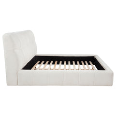Nollet Cream 48-inch Upholstered Eastern King Platform Bed - Ornate Home