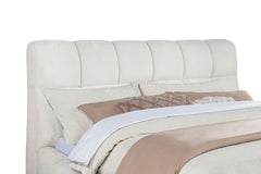 Nollet Cream 48-inch Upholstered Eastern King Platform Bed - Ornate Home
