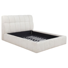 Nollet Cream 48-inch Upholstered Queen Panel Platform Bed - Ornate Home
