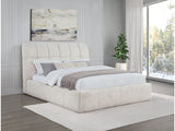 Nollet Cream 48-inch Upholstered Queen Panel Platform Bed - Ornate Home