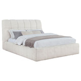 Nollet Cream 48-inch Upholstered Queen Panel Platform Bed - Ornate Home