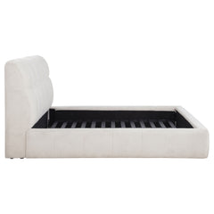 Nollet Cream 48-inch Upholstered Queen Panel Platform Bed - Ornate Home