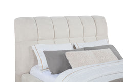 Nollet Cream 48-inch Upholstered Queen Panel Platform Bed - Ornate Home