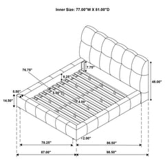 Nollet Grey 48-inch Upholstered Eastern King Platform Bed - Ornate Home