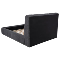 Nollet Grey 48-inch Upholstered Queen Panel Platform Bed - Ornate Home