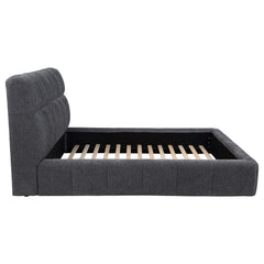 Nollet Grey 48-inch Upholstered Queen Panel Platform Bed - Ornate Home