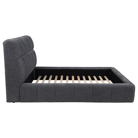 Nollet Grey 48-inch Upholstered Queen Panel Platform Bed - Ornate Home