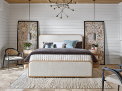 Nomad Ivory/White Oak Queen Bed - Ornate Home