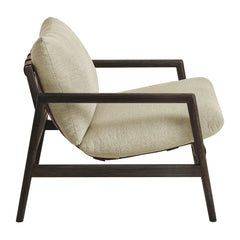 Nomi Dark Brown/Sand Outdoor Patio Teak Wood Sling Chair - Ornate Home