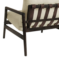 Nomi Dark Brown/Sand Outdoor Patio Teak Wood Sling Chair - Ornate Home