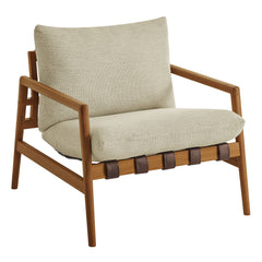 Nomi Natural/Sand Outdoor Patio Teak Wood Sling Chair - Ornate Home