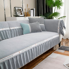 Non-Slip Chenille Sofa Slipcovers with Skirt, Best Pet Sofa Protector Cover, Furniture Covers for Pets - Ornate Home