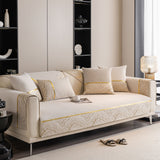 Non-Slip Couch Cover with Gold Trim, Sofa Slipcover for Sectional & Loveseat - Ornate Home
