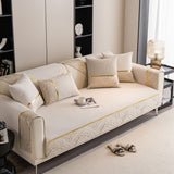 Non-Slip Couch Cover with Gold Trim, Sofa Slipcover for Sectional & Loveseat - Ornate Home