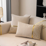 Non-Slip Couch Cover with Gold Trim, Sofa Slipcover for Sectional & Loveseat - Ornate Home