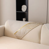 Non-Slip Couch Cover with Gold Trim, Sofa Slipcover for Sectional & Loveseat - Ornate Home