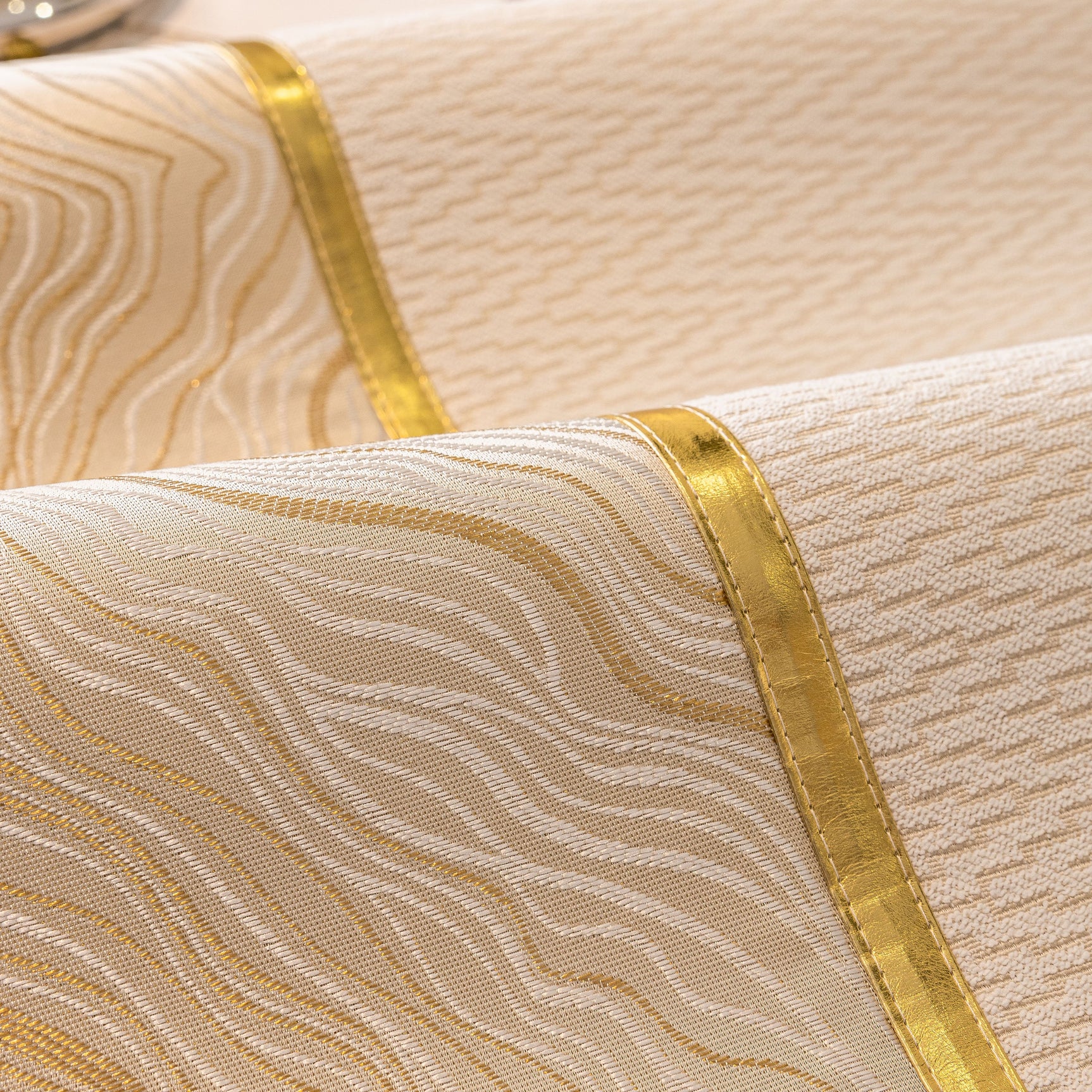 Non-Slip Couch Cover with Gold Trim, Sofa Slipcover for Sectional & Loveseat - Ornate Home