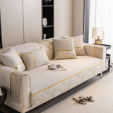 Non-Slip Couch Cover with Gold Trim, Sofa Slipcover for Sectional & Loveseat - Ornate Home