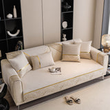 Non-Slip Couch Cover with Gold Trim, Sofa Slipcover for Sectional & Loveseat - Ornate Home