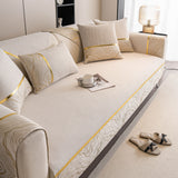 Non-Slip Couch Cover with Gold Trim, Sofa Slipcover for Sectional & Loveseat - Ornate Home