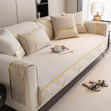 Non-Slip Couch Cover with Gold Trim, Sofa Slipcover for Sectional & Loveseat - Ornate Home