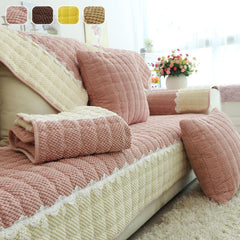 Non-Slip Sectional Couch Cover with Lace, Furniture Protector for Dogs, Pets, and Kids I - Ornate Home
